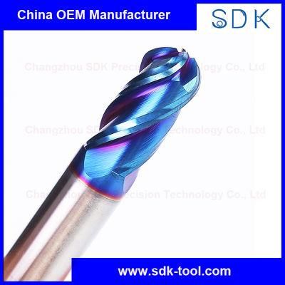 4 Flute High Performance Solid Carbide Ball Nose End Mills for Hardened Steel