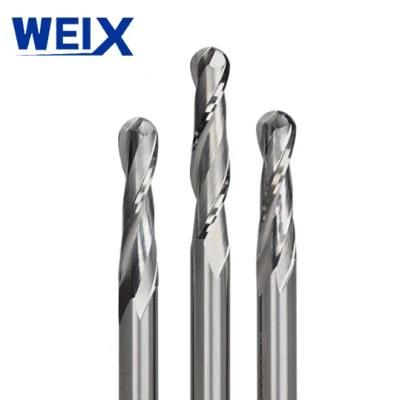 Weix Hot Sale Manufacture Solid Carbide Ball Nose Spiral Milling Cutter End Mill