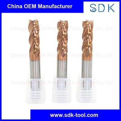 4 Flute 6mm 8mm 12mm HRC55 Square Carbide End Mill for Stainless Steel