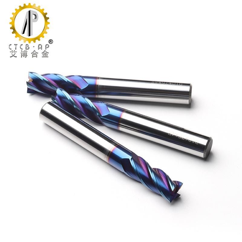 CNC Milling Cutter HRC60 4 Flutes Carbide Flattened End mills