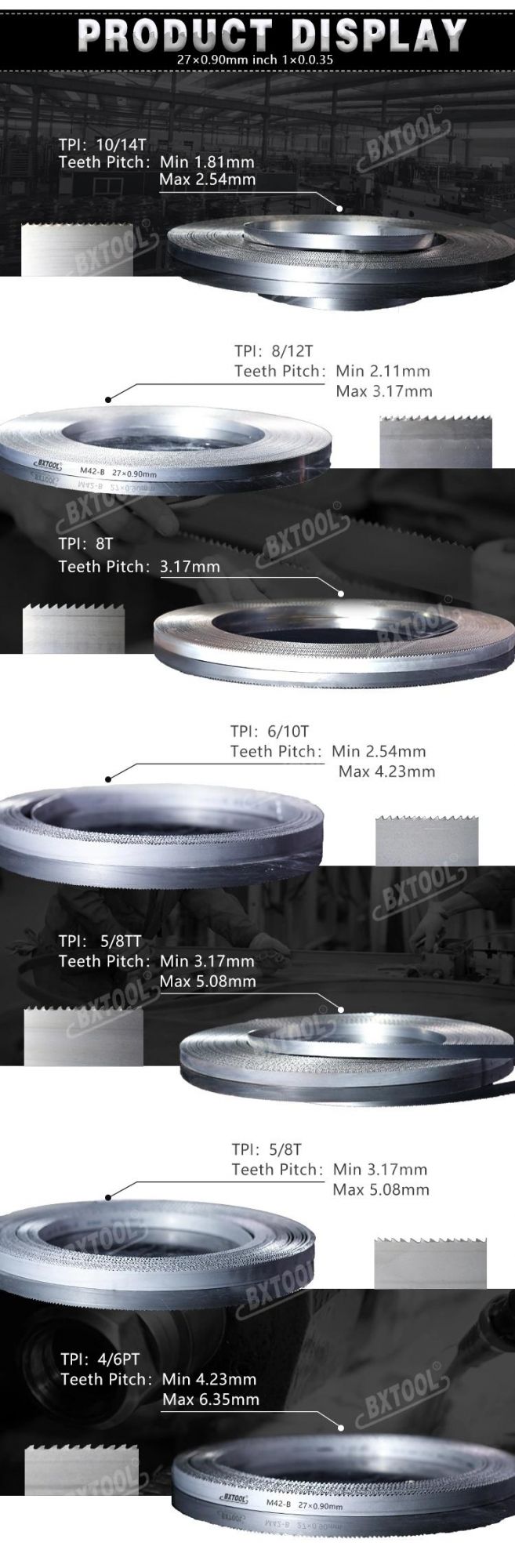 HSS Bimetal Band Saw Blades The Machine Used Made in China Band Saw Blades Manufacturers