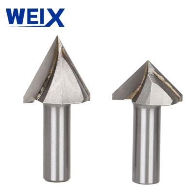 Weix 12mm 12.7mm Hot Sale Shank CNC Router Carbide V Bit Cutting Tools Bits Arden 2 Flute Cutter 3D V Tool