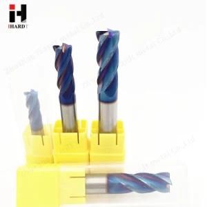 4 Flute Super Micro Grain Solid Corner Radius End Mills for High Hardness Steel