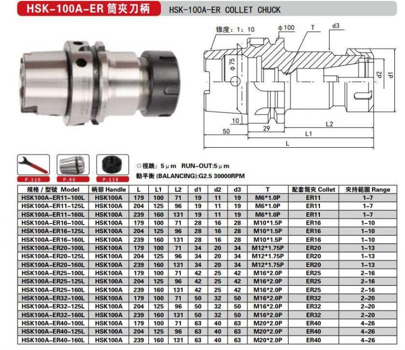 Hsk63A-HEC Power Milling Chuck Power CNC Tool Holder