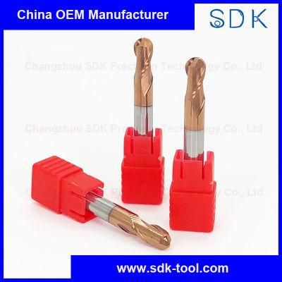 Tungsten Carbide Two Flute Ball End Mills Cutters for Stainless Steel