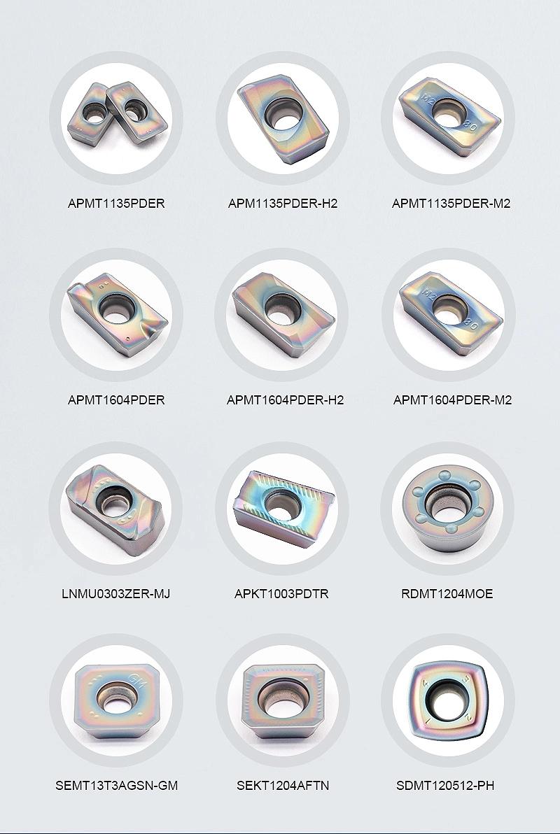2022 Hot Sale Milling Inserts for Machining Hardened Steel Material with Hardness in HRC45-HRC58 Apmt1604pder-M2