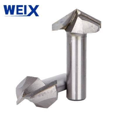 Weix 12mm 12.7mm Shank CNC Router Carbide V Bit Cutting Tools Bits Arden 2 Flute Cutter 3D V Tool