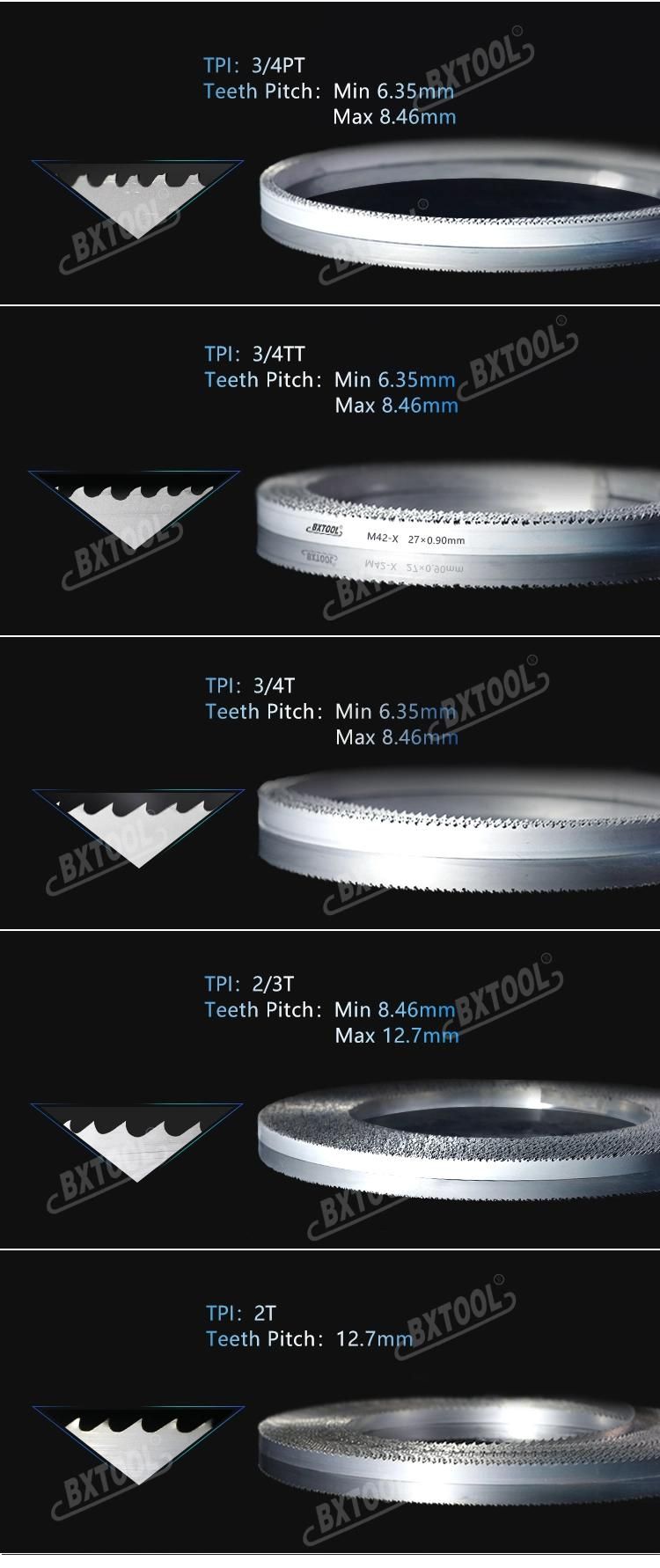 Bxtool HSS M42 German Saw Bimetal Band Saw Blade Thick 0.6mm to 1.6mm for Steel and Hard Wood Cutting