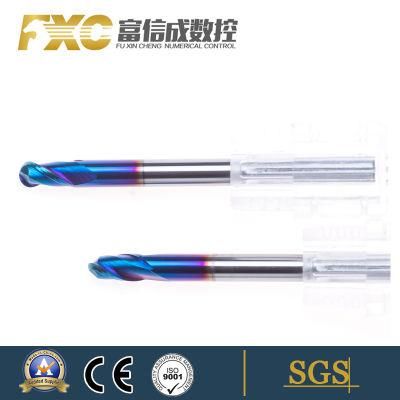 HRC60 Blue Coated Solid Carbide 2 Flute Ball Nose Milling Cutters