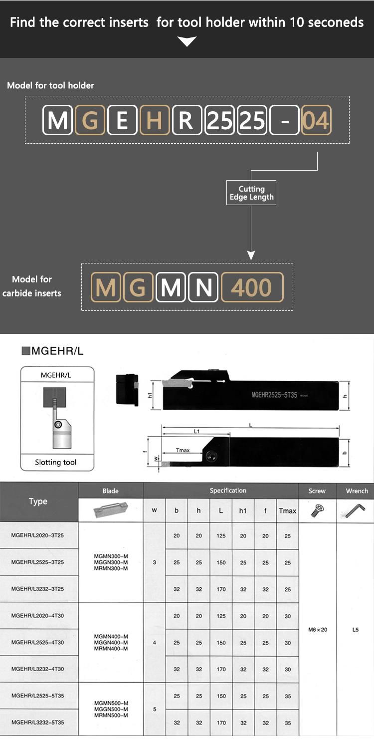 Mgehr2020-2 Lathe Machine Turning Tool Internal Grooving Toolholder
