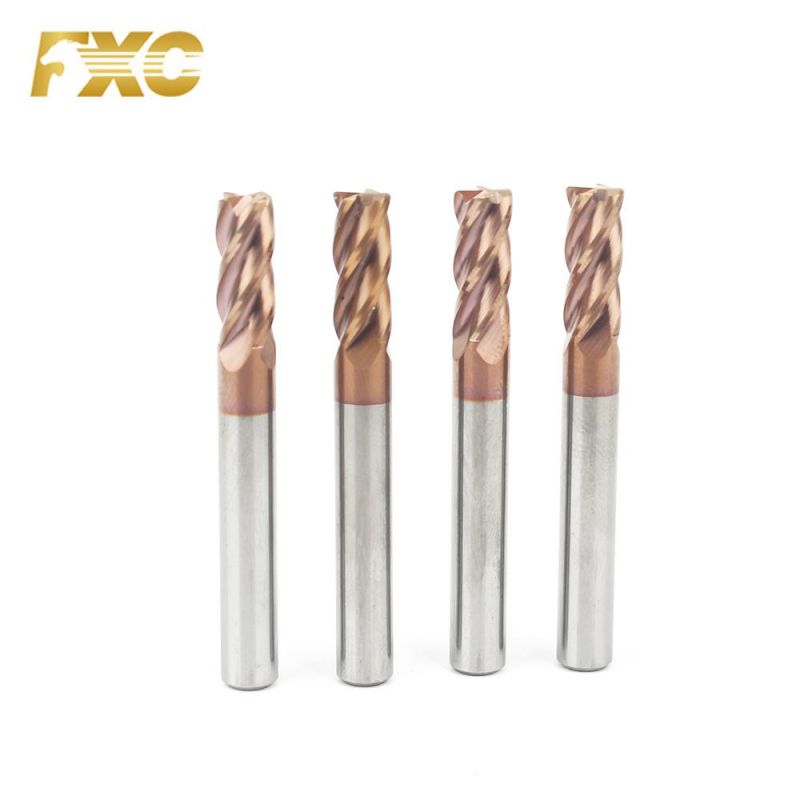 Solid Carbide 4 Flutes Corner Radius End Mills for Plastic and Acrylic