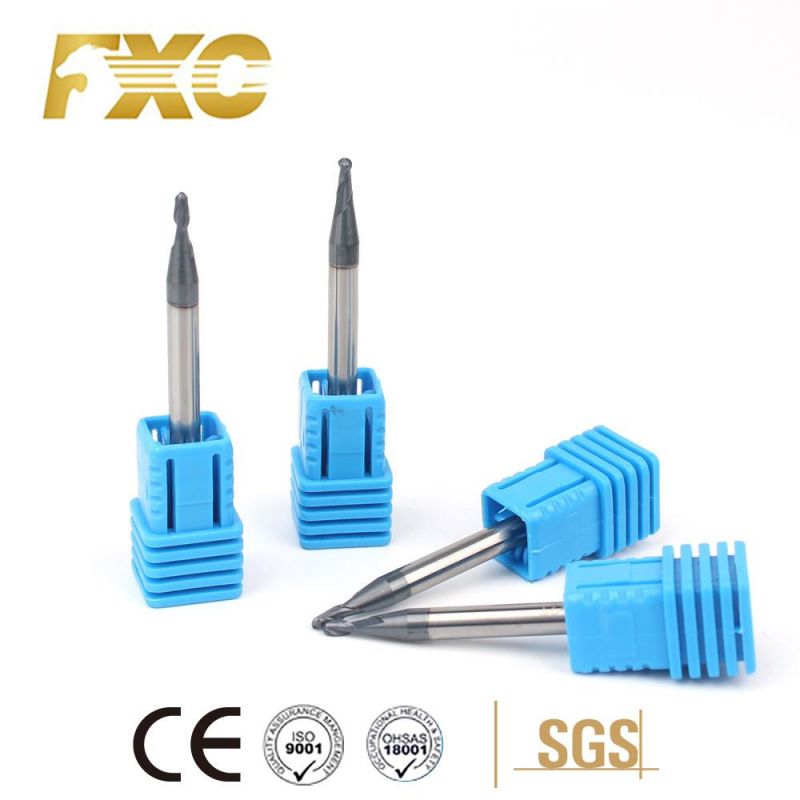 Good Quality HRC45 Degree 2 Flutes Micro Ball Nose Milling Cutter