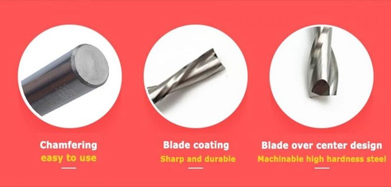 Left Handed 2 Spiral Flute Bits Down Cut Carbbide Endmill Cutter in Stock