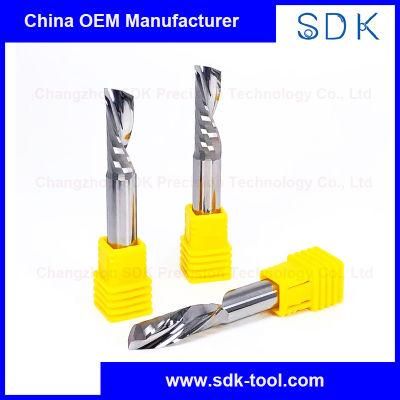 High Polishing One Flute Down Cut Left Hand Carbide End Mills for Wood Cutting