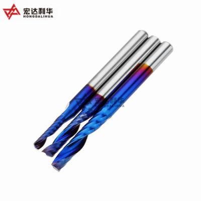 1/8 Inch 3.175 Shank Blue Coated Single Flute End Mill Tungsten Carbide Spiral CNC Milling Cutter