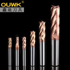 4 Flutes HRC55 Solid Carbide Milling Cutter Ball Nose End Mill