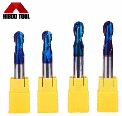 HRC65 Nano Coated Ball Nose End Mill Machine Cutting Tools Milling Cutter