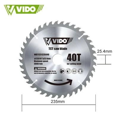 Vido 235mm Tungsten Carbide Tipped Wood Cutting Tct Circular Saw Blade for Wood Chipboard