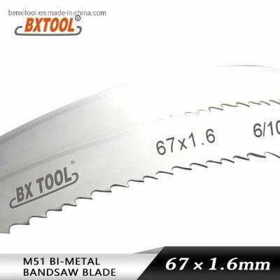Bxtool-M51 67*1.60mm Inch 2 5/8*0.063 Bimetal Band Saw Blades High Performance Sawing (of large difficult to cut metal)