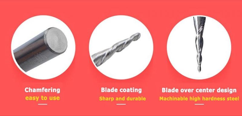 High Quality 2 Flutes Tungsten Carbide Ball Nose Tapered End Mill