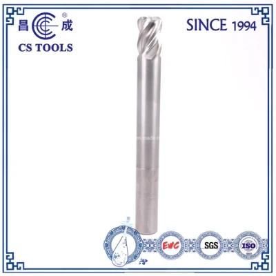 HRC 65 Solid Carbide Specific Spiral Angle Lengthen End Mill for Processing Titanium Alloy