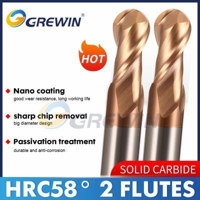 Gw Carbide-HRC50 Solid Carbide 2f Ballnose End Mill