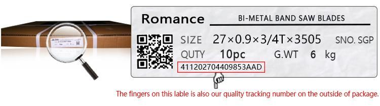 Romance Brand HSS High Quatliy Bimetal Band Saw Blades for Metal