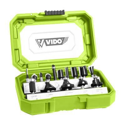 Vido 1/4 6.35mm Inserts Router Bit Combo for Wood Milling Cutter Set