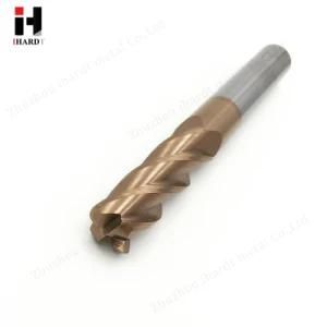 HRC55 4 Flute Super Micro Grain Solid Corner Radius End Mills with Long Cutting Length