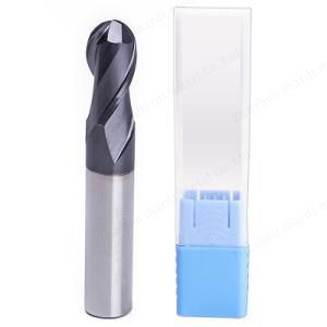 Ihardt 20mm HRC45 Carbide 2f Ball Nose End Mill with Black Coating for General Carbon Steel, Alloy Steel etc