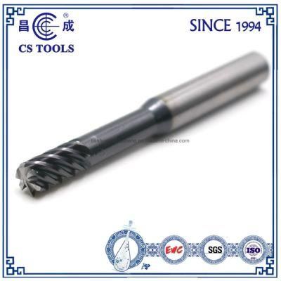 HRC65 Tungsten Carbide Superhard Corner Rounding End Mill Cutter for Processing Graphite
