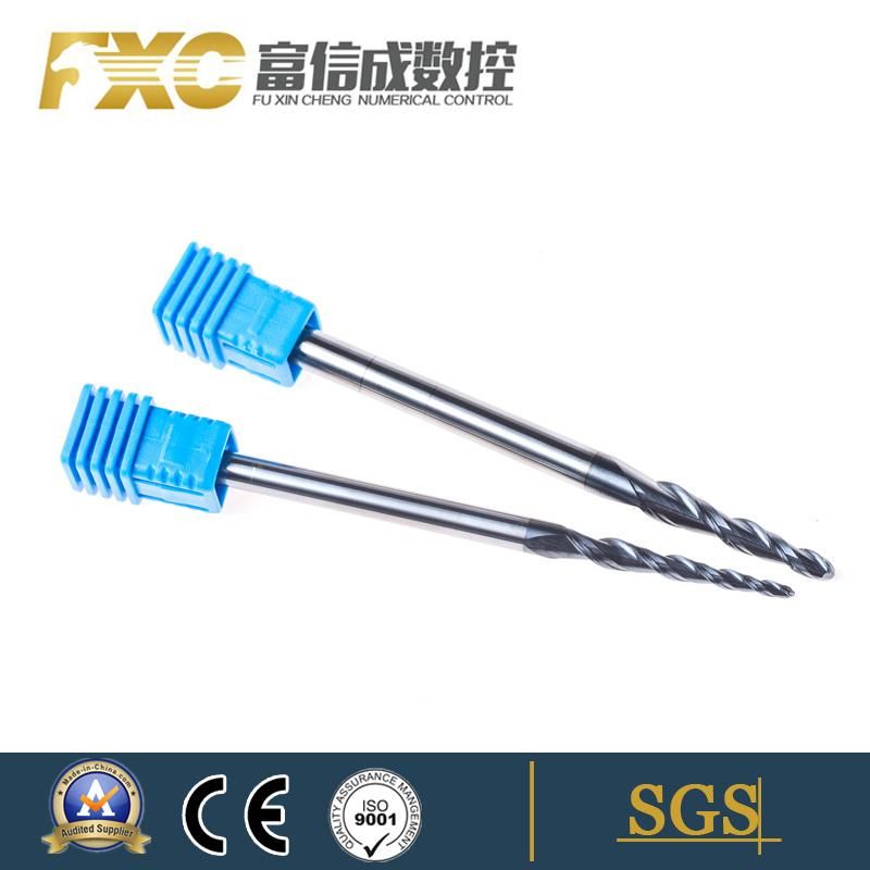 Solid Carbide 2 Flute Taper Ball Nose Milling Cutter for Steel