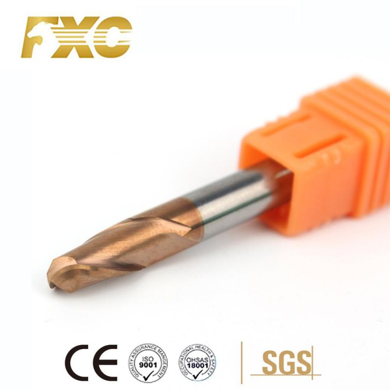 Solid Carbide HRC55 2 Flutes Ball Nose Cutters for Steel