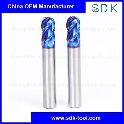 4 Flute China Manufacture HRC65 Carbide Ball Nose End Mills for Hardened Steel