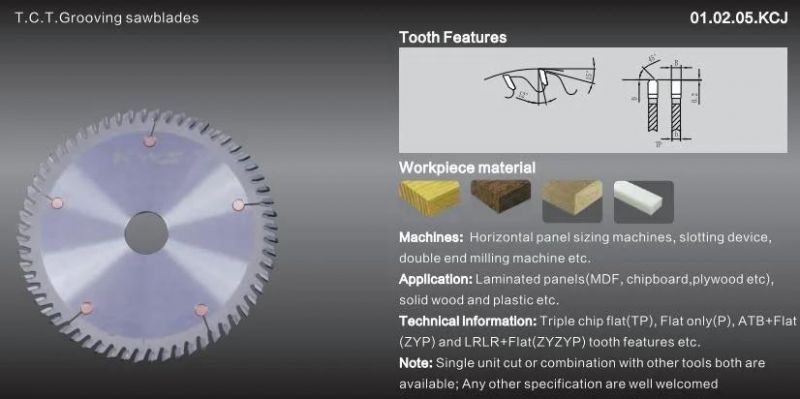 Kws Circular Grooving Saw Blade Industrial Wood Groove Cutter for Table Saw Woodworking Tool Disc Dado Blade Wholesale OEM ODM Custom Saw Blade 150*30*8.0*36t