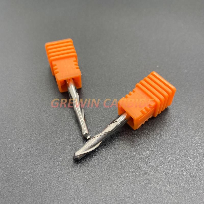 Gw Carbide - 3.175*1.0*5mm Engraving CNC Double Two Flute Spiral Bit Router Bits/ Milling Cutters