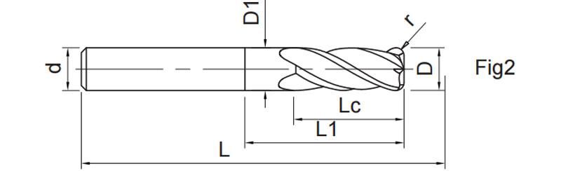 China Manufacturer Solid Carbide Standard End Mill for High Performance Milling (NRBH0605)