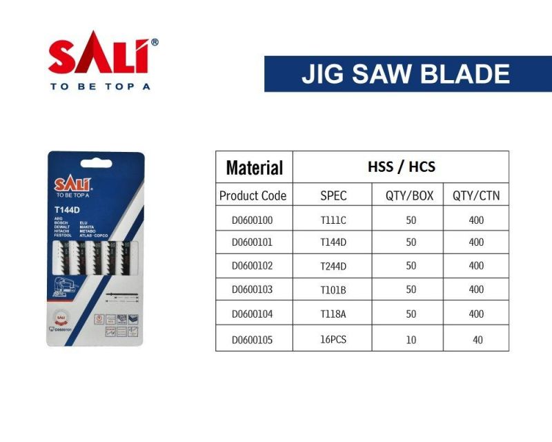 Sali Wood Plastic and Metal Cutting Jig Saw Blade
