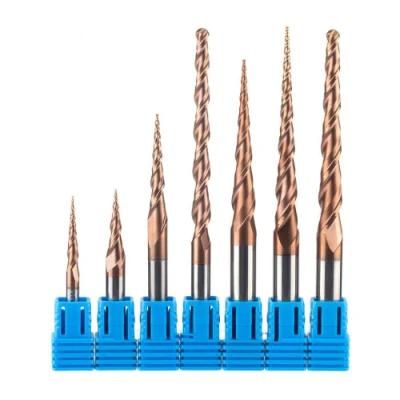 Weix Tisin Coating Taper Ball Nose End Mill Solid Carbide Milling Cutter for Woodworking