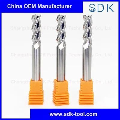 High Hardness Diameter 1-25 mm Milling Cutter with 3 Flutes Flat End Mill for Aluminum
