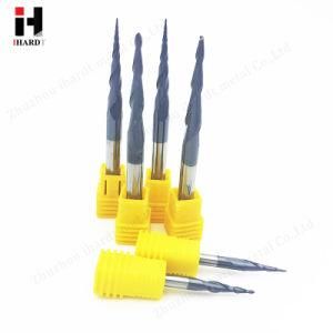 CNC Machine Milling Cutters 2 Flute Carbide Tapered Ball Nose End Mill for Woodcutting