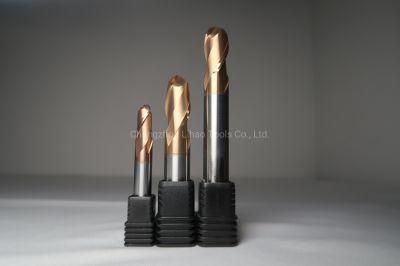 HRC65 Cemented Solid Carbide 2 Flutes Ball Nose End Mill Cutter