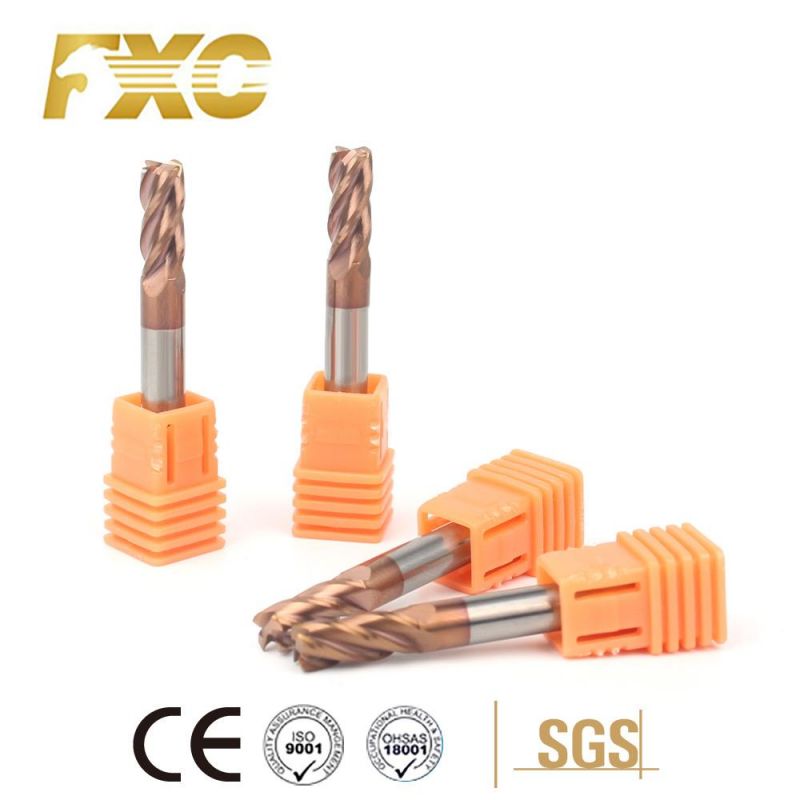 4 Flutes HRC55 Tungsten Carbide Square Milling Cutter