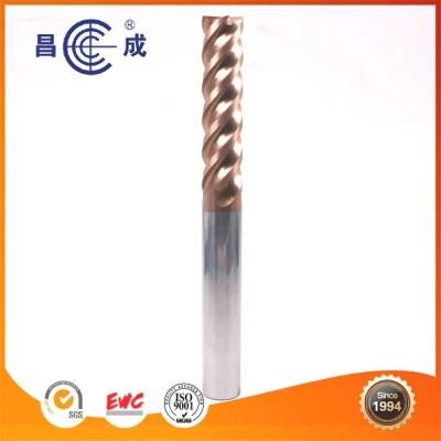 Coated Tialn Carbide Round Corner HRC 55 End Mill for Milling Graphite