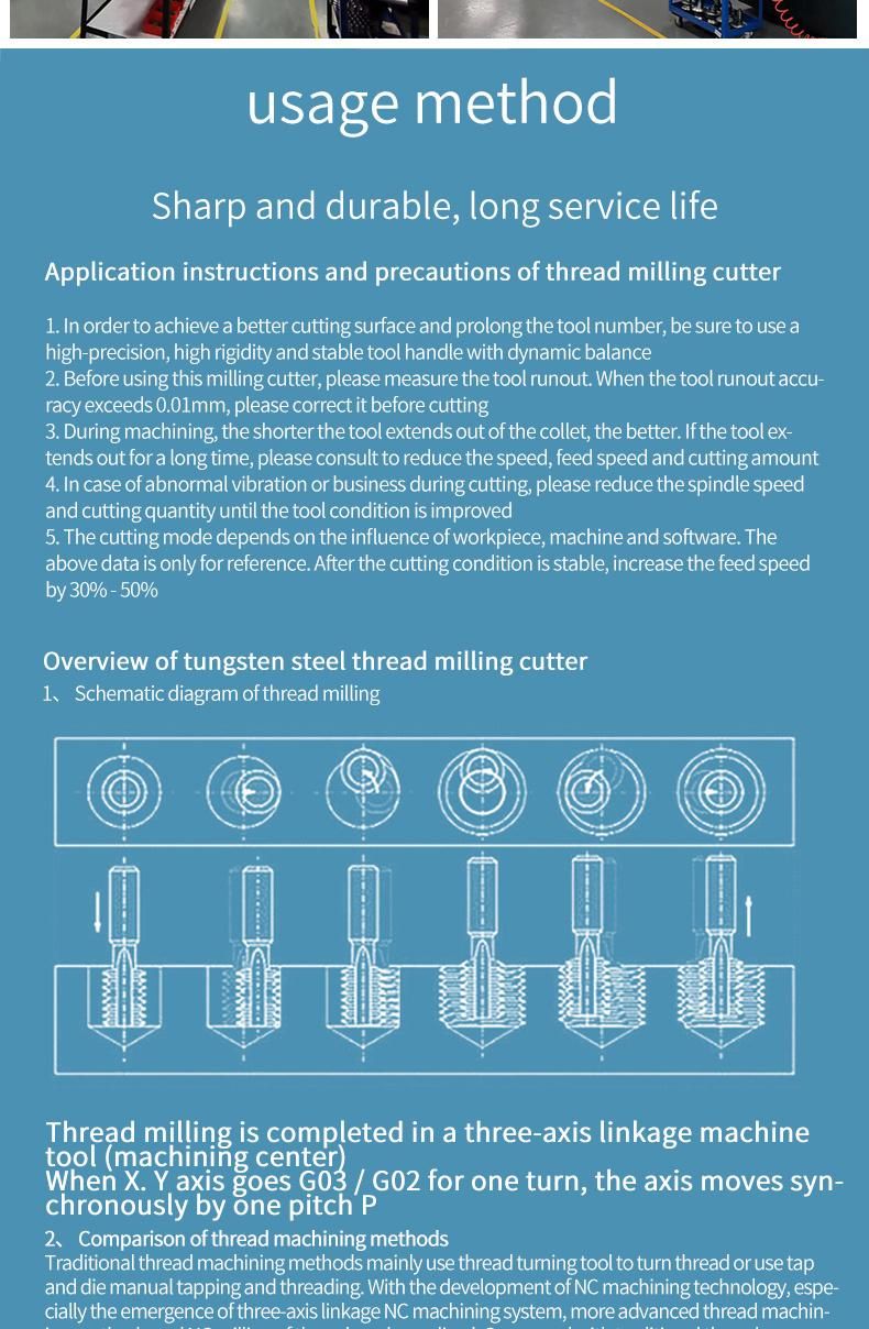 CNC 55° Tungsten Steel Inch Single Tooth Range Thread Milling P 1.058 1.27 0.907-1.411 Mill Cutter 1.336 - 1.814 2.54 Mills Cutters