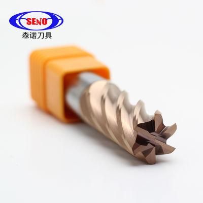 High Precision Diamond Coated HRC55 Solid Carbide Square Flat End Mill Cutter 2f/4f/6f