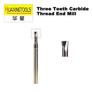 Tungsten Carbide Thread End Mill 3 Three Teeth Threading Mill Cutter