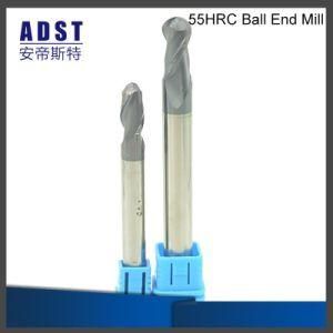 55HRC 2 Flutes Tiain Coating Ball Nose End Mill Carbide Milling Cutter CNC Cutting Tools