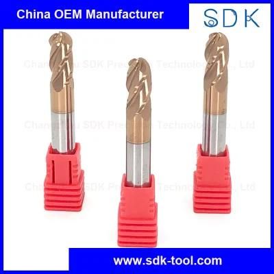 Hot Sale 4 Flute HRC55 Solid Carbide Ball Nose Milling Tools for Steel