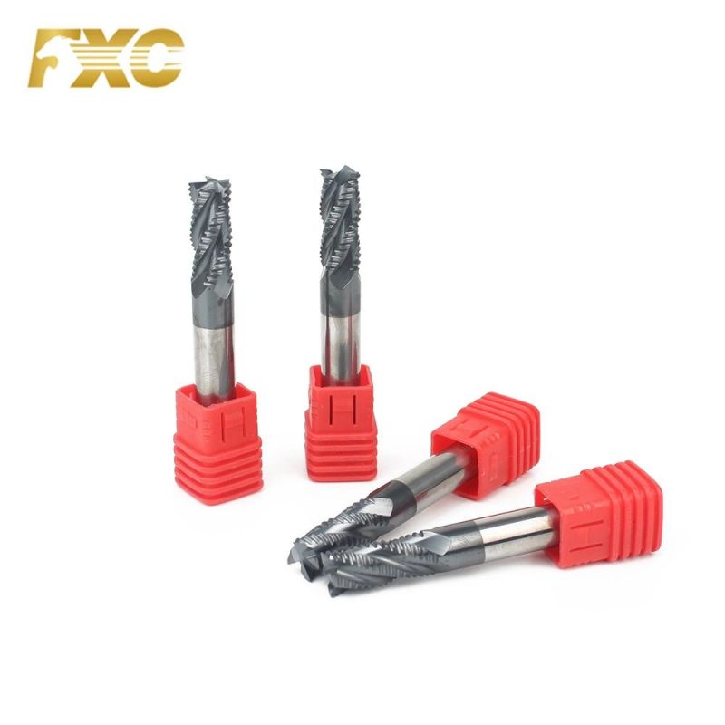 Tungsten Carbide High Precision HRC45 4 Flutes Roughing CNC Milling Cutter